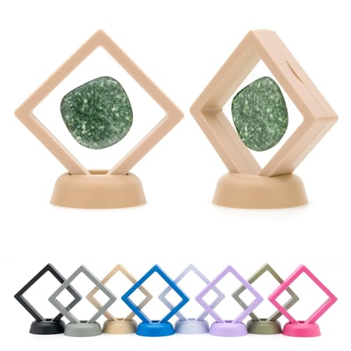 CKB LTD 5 Stück 3D schwebende Rahmen Vitrine Halter Aufbewahrungsbox Aufhängung Ständer - Hält Schmuck, Edelsteine, Sammelmünzen und Hobby-Bastelartikel (Apricot Beige) 7 cm x 7 cm x 2 cm (klein) von CKB LTD