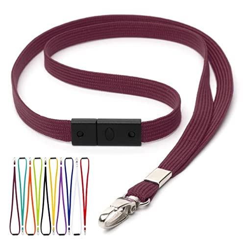 CKB LTD Burgund Schlüsselband mit Sicherheitsverschluss Metall-Klipp Für Büro Mitarbeiter Besucher ID Ausweishalter Lanyards Schlüsselbänder Für Namensschilder Umhängebänder Packung mit 10 Stk von CKB LTD