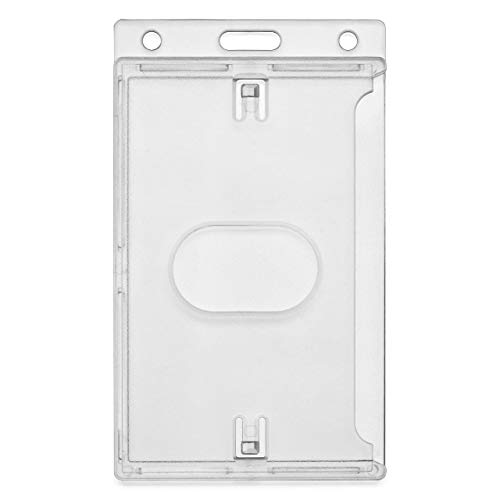 CKB LTD Enclosed Vertikal/Porträt klar/durchsichtig Hartplastik ID Kartenhalter mit für Ausstellungen, Besucherausweise Und Mitarbeiter-IDs Beutelgröße 105 x 62mm, Kartengröße 86 x 54mm - 50 Stück von CKB LTD
