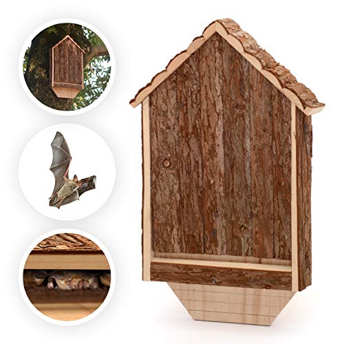 CKB LTD Fledermaushaus aus Holz für den Außenbereich – Hotel kann auch für den Winterschlaf verwendet Werden, Haus für den Garten, 30,5 x 6,5 x 46,5 cm von CKB LTD