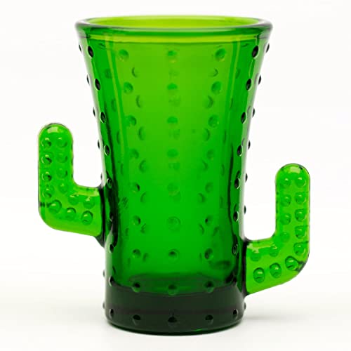 CKB LTD Kaktus Tequila Schnapsgläser, 4 Stück, Trink-Shooter, 50 ml, Neuheit, kleine Spirituosen-Trinkgläser, grünes Glas von CKB LTD