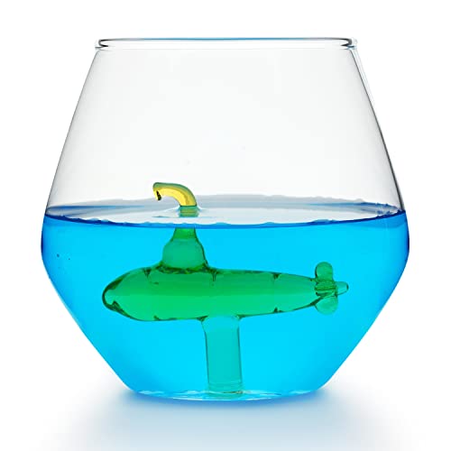 CKB LTD Submarine in a Glass Tumbler 450 ml groß – ideal für Wasser, Whisky, Orangensäfte – einzigartiges Einzel-Trinkglas, 1 Stück von CKB LTD