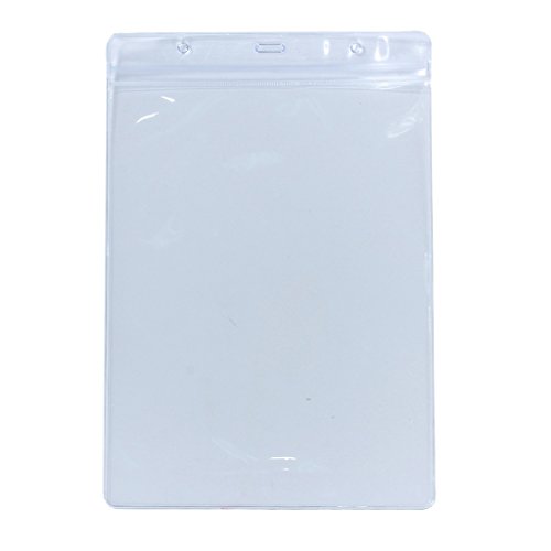 CKB LTD A5 JUMBO größe Extra größ Porträt Vertikal klar/durchsichtig ID Wasserdichte Kunststoff Kartenhalter für Lizenz Ausstellungen Beutelgröße 250x170mm, Kartengröße Bis zu 166x220mm - 10 Stück von CKB LTD