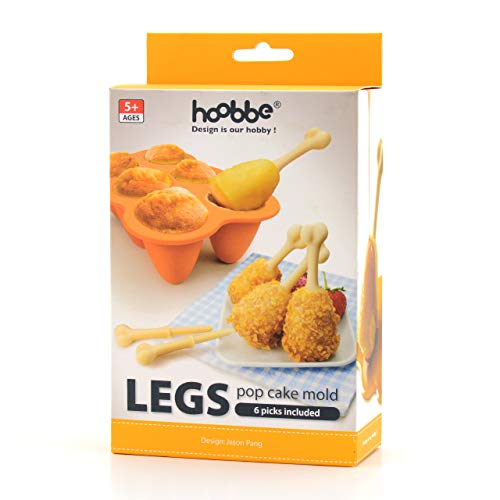 CKB Ltd® Fried Chicken Legs Hühnerbein Silicone Baking Cake Pop Formen Mould Novelty Silikon Backform Backset für 6 Kuchen Lollis Cakepops von CKB Ltd