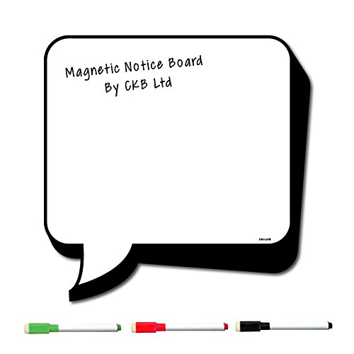 CKB Ltd® Memotafel "Cartoon Sprechblase", Magnetisch, Kühlschrank, Mit Whiteboard-Markern, Trocken-Abwischbar, Magnet-Whiteboard, Küche, Memo, Notiz, Großer Tagesplaner, Blanko, Schild, 32 x 32 cm von CKB Ltd