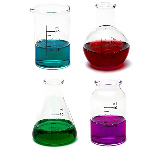 CKB LtdÃ‚® Set of 4 - Laboratory Chemistry Shot Glasses Drinks Shooters 50ml - Science Themed Novelty Lab Shaped Beaker & Flask by CKB Ltd von CKB Ltd