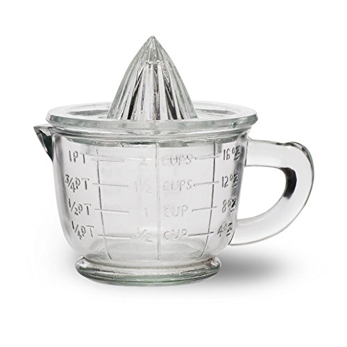CKB LTD® Traditional Vintage Glass Juicer Zitruspresse und Krug aus Glas, für Entsafter Set - 1 Pint 600ml -Der ideale Weg, um frische Orangen, Zitrone oder Limette zu quetschen von CKB LTD