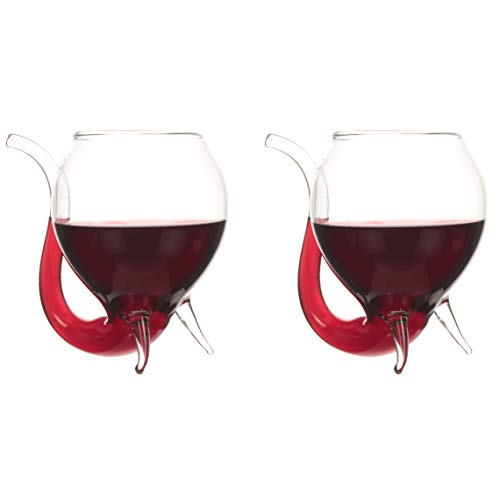 CKB Ltd Portwein-Trinkgläser Wino SIPPO mit Röhrchen zum Schlürfen, große Größe 250 ml, Glaswaren-Geschenkset, 2 Stück von CKB LTD