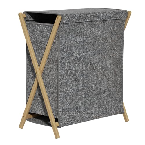 Faltbarer Wäschekorb mit Deckel, geräumiger Aufbewahrungskorb for Haushaltswäsche, erhöhter Boden, geeignet for Schlafzimmer, Badezimmer und Waschküchen.(Beige,S) von CKDKASZ