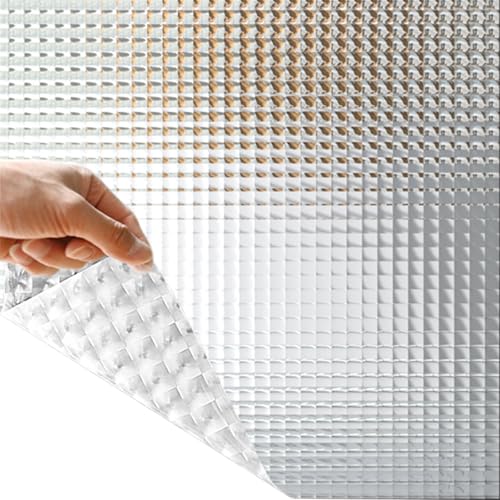 Fenster-Sichtschutzfolie, mattierte Glasfolie, elektrostatische Haftung, wärmeisolierend, sonnenschutzend, UV-schützend, geeignet for Badezimmer und Wohnmobile.(60x300cm/23.6x118.1in) von CKDKASZ