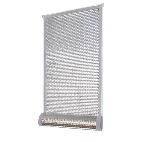Fenster-Sichtschutzfolie,Sonnenschutz- und Wärmeschutzfolie aus Aluminium,mit Klettverschluss zur Befestigung,geeignet for Schlafzimmer,Badezimmer und Wohnmobile(White,50x130cm/19.7x51.1in) von CKDKASZ