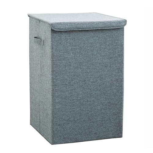 Großvolumiger Wäschekorb mit Deckel, klappbar und freistehend, mit praktischen Griffen. Geeignet for Waschküchen, Badezimmer, Schlafzimmer und Wohnheime.(Blue,S) von CKDKASZ