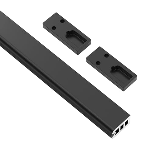 Kleiderstange for Kleiderschränke, 3 mm extra dickes Aluminium, mit integrierter rutschfester Gummistreifen, geeignet for Kleiderschränke, Waschküchen und Wohnmobile.(Black,45in/114.3cm) von CKDKASZ