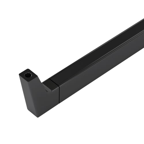 Kleiderstange for Kleiderschränke, aus Aluminiumlegierung, Metall-Duschvorhangstange, geeignet for Kleiderschränke, Schränke, Badezimmer und Fenster.(Black,110cm) von CKDKASZ
