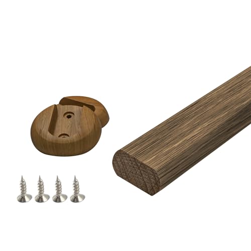 Kleiderstange for Kleiderschränke, aus reinem Naturholz gefertigt, hohe Tragfähigkeit, geeignet for Kleiderschränke, Wäscheschränke, Waschküchen und Wohnmobile.(Brown,43.3in/110cm) von CKDKASZ