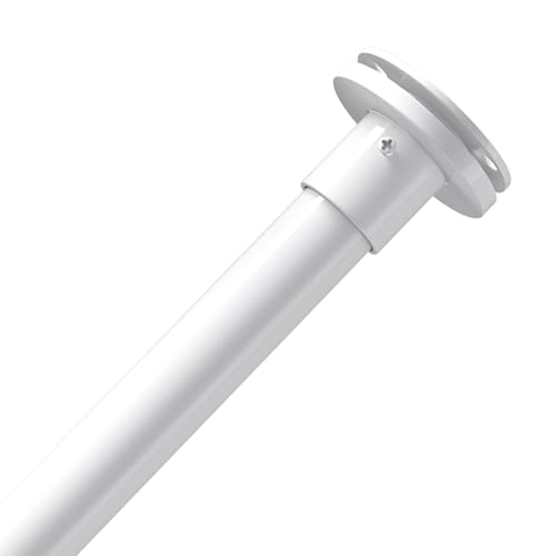 Kleiderstange for Kleiderschränke, verstellbare Duschvorhangstange, geeignet for Kleiderschränke, Wandschränke, Badezimmer, Wohnmobile, Fenster, Waschküchen(White,90~160cm/35.4~63in) von CKDKASZ