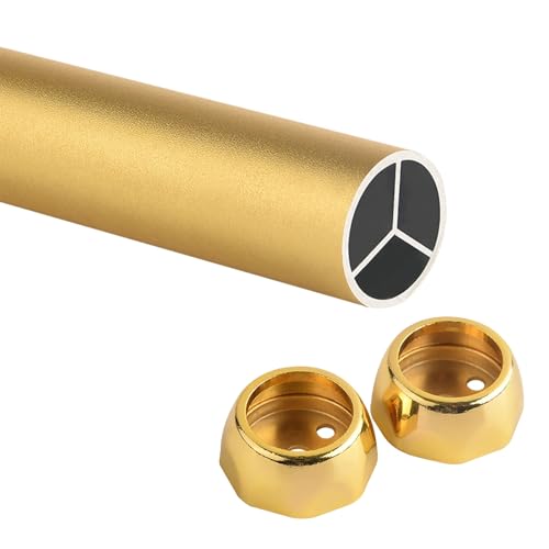 Kleiderstange for den Kleiderschrank, aus Aluminiumlegierung, langlebig, 25 mm Rohrdurchmesser, geeignet for Badezimmer, Fenster, Kleiderschränke und Waschküchen.(Gold,90cm/35.4in) von CKDKASZ