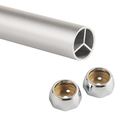 Kleiderstange for den Kleiderschrank, aus Aluminiumlegierung, langlebig, 25 mm Rohrdurchmesser, geeignet for Badezimmer, Fenster, Kleiderschränke und Waschküchen.(Silver,160cm/63in) von CKDKASZ