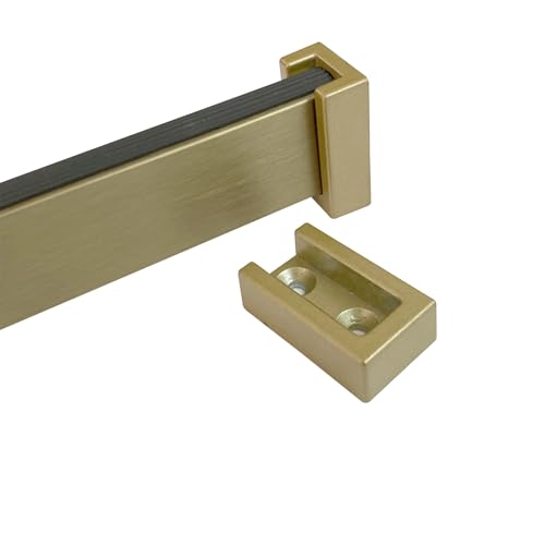 Kleiderstange mit integrierter geräuscharmer Kratzschutzleiste zum Aufhängen von Kleidung, geeignet for Kleiderschränke, Garderoben, Waschküchen und Badezimmer.(Gold,45in/114.3cm) von CKDKASZ