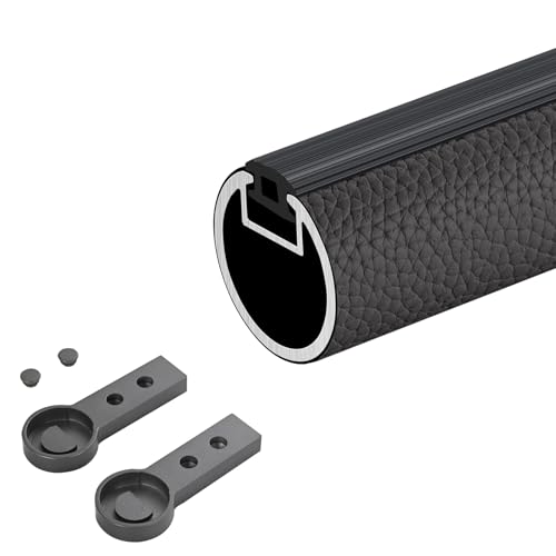 Kleiderstange zum Aufhängen von Kleidung, aus Aluminiumlegierung, geeignet for Kleiderschränke, Wäscheschränke, Waschküchen, Badezimmer und Fenster, einfache Montage.(Black,27.5in/70cm) von CKDKASZ