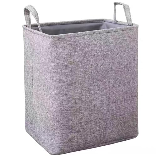 Kompakter Handwaschkorb, faltbarer tragbarer Wäschekorb, Baumwoll-Leinen-Mischgewebe, geeignet for Wohnheime, Waschküchen, Badezimmer, Schlafzimmer und Klassenzimmer.(Gray,L) von CKDKASZ