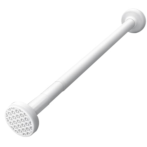 Verstellbare Gardinenstange, Edelstahl-Kleiderschrankstange, keine Bohrlöcher erforderlich, geeignet for Fenster, Badezimmer, Kleiderschränke und Raumteiler.(White,59~86.6in/1.5~2.2m) von CKDKASZ