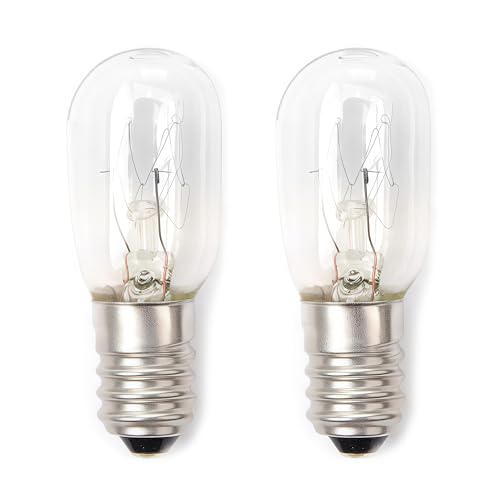 CKDSA 2x E14 Kühlschranklampe 15W warmweiß 90 Lumen 2700K Kühlschrank Birne Kühlschrank Lampe mit T22 Kapsel für Nähmaschine Dunstabzugshaube Salzsteinlampe Gefriertruhe von CKDSA