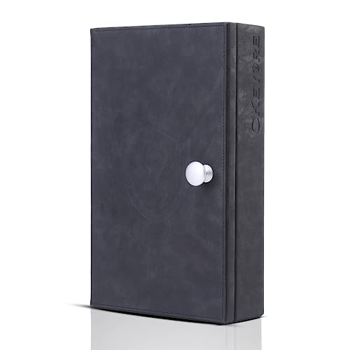 CKEYURE Premium XL Schwarze PU Leder Faraday Box für Autoschlüssel Wandmontage mit Magnetverschluss | Anti-Diebstahl-Signalblocker | Faraday-Käfig | RFID-Box & Signalblockierbox für Autoschlüssel von CKEYRE