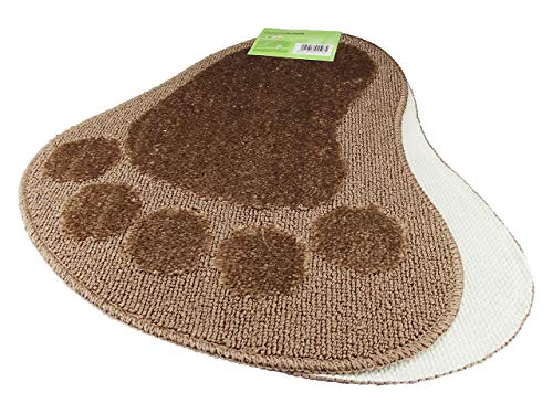 CKM Badvorleger Füße 40 x 60cm Badteppich Fußmatte 2 Stück (Braun) von CKM