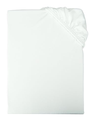 Mikrofaser-Spannbetttuch Premium-Qualität Interlock-Jersey (Weiß, ÜG 140-160 x 200cm) von CKM