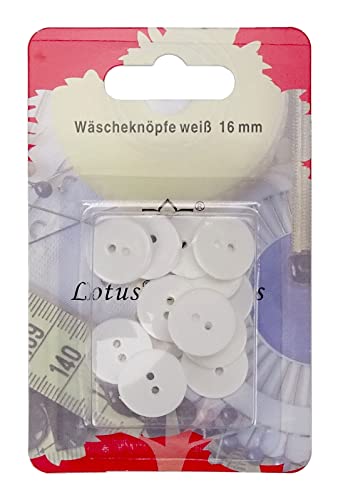 Wäscheknöpfe weiß 16mm 12 Stück von CKM