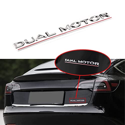 CKPEOR 3D Legierung Dual Motor Abzeichen Aufkleber Auto Emblem Abzeichen Dekor Kompatibel mit Tesla Model 3 Y X S,Silber CKPEOR 3D Legierung Dual Motor Abzeichen Aufkleber Auto Emblem Abzeichen Dekor Kompatibel mit Tesla Model 3 Y X S,Silber von CKPEOR