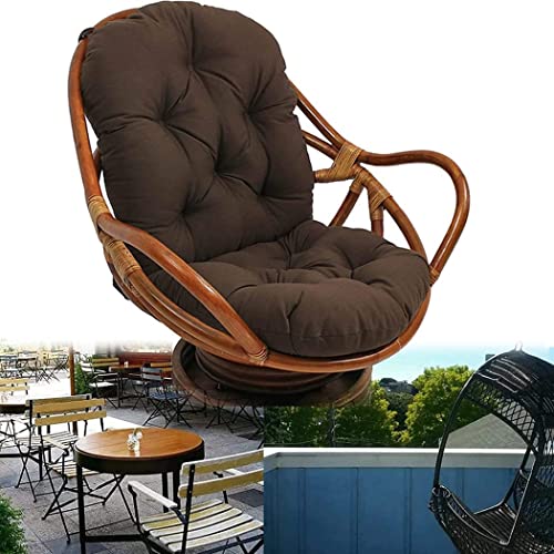 CKPEOR Drehbarer Schaukelstuhl, Glider Rocker Ersatzkissen, Einrichtung Drehbarer Schaukelstuhl, Twill-Drehstuhl-Sitzkissen, weich, verdicken, waschbar, Terrassenmatte,Braun von CKPEOR
