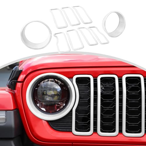 CKPEOR Frontgrill-Einsätze Kühlergrill-Einsätze & Scheinwerferblenden-Abdeckung für Jeep Wrangler JL JLU 2024,Weiß CKPEOR Frontgrill-Einsätze Kühlergrill-Einsätze & Scheinwerferblenden-Abdeckung für Jeep Wrangler JL JLU 2024,Weiß von CKPEOR