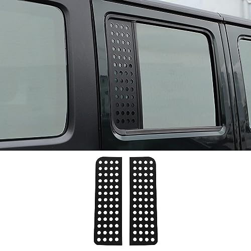 CKPEOR Hintere Tür Fenster Aufkleber Aluminiumlegierung Glasscheibe Abdeckung für 2018-2022 Jeep Wrangler JL & Unlimited 4-Tür & Jeep Gladiator JT,Schwarz von CKPEOR