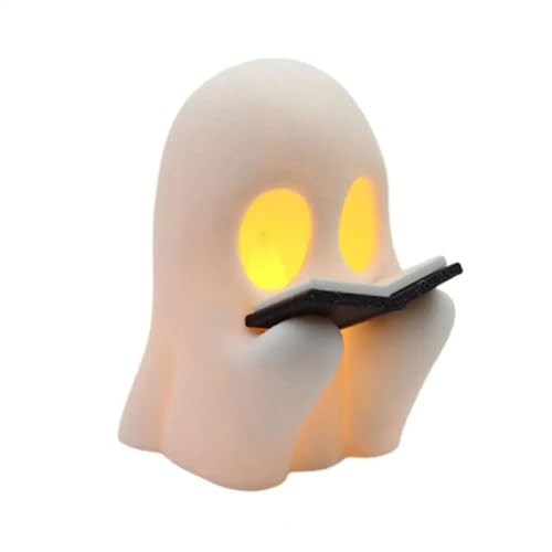 CKQshenKouyicKQ Geister-Nachtlicht, entzückende handgefertigte Geister-Leselampe for Halloween, Badezimmerdekor, LED-Nachtlicht for Buchliebhaber(2) von CKQshenKouyicKQ