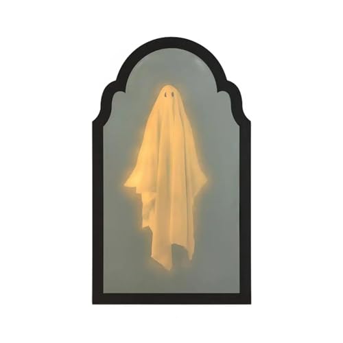 CKQshenKouyicKQ Halloween Geisterspiegel Nachtlicht Niedliche Halloween Wohnaccessoires Gruseliges Halloween Hologramm Geist Hallowmas Dekor(A,S) von CKQshenKouyicKQ