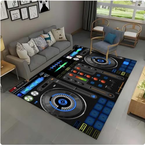 CKSEKD DJ Musik Bildschirm Tastatur Bereich Teppich, Teppich Teppich für Wohnzimmer Schlafzimmer Sofa Doormat Spiel Fußmatte Geschenk 60X90cm von CKSEKD