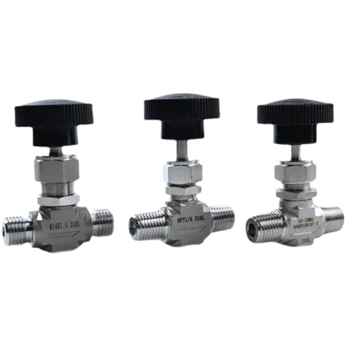 1/4" 3/8" 1/2" BSP NPT Female Male Straight Elbow 316L Stainless Steel Needle Throttle Valve 1000 PSI / 3000 PSI(F-F BSPP 1l2) von CKTEBIYKK