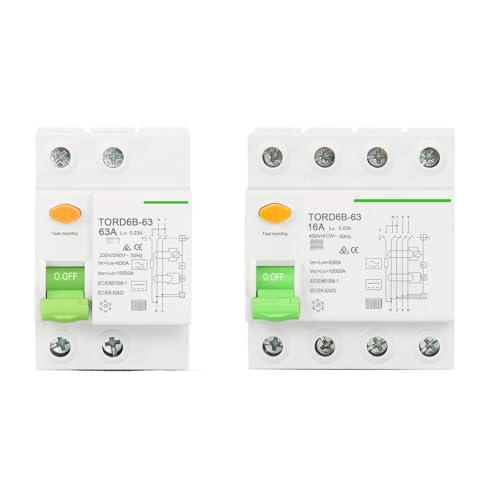2P 4P 63A Type B 10KA RCCB DC RCD 230V 400V 30mA Residual Current Circuit Breaker for Electric Vehicle EV Charging Pile(2P,25A 30mA) von CKTEBIYKK