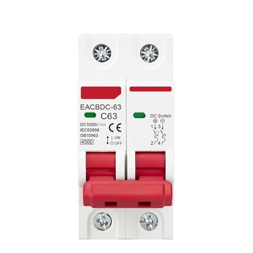 2P DC 1000V MCB Solar Mini Circuit Breaker Overload Protection Switch 6A 10A 16A 20A 25A 32A 40A 50A 63A DC1000V Photovoltaic PV(63A) von CKTEBIYKK