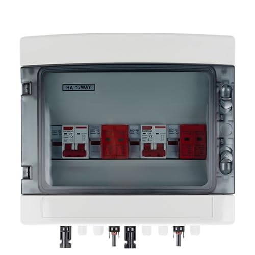 DC 500V 2 Input 2 Output Solar Photovoltaic PV Combiner Box With Surge Lightning Protection DC Fuse MCB SPD Waterproof Box IP65(DC MCB 16A) von CKTEBIYKK