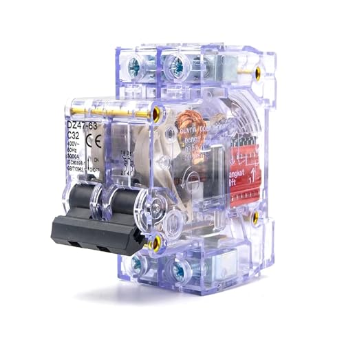 DZ47-63 2P Miniature Circuit Breaker 16-63A Transparent Shell DIN Rail 230/400V Home Distribution Box Short Circuit Protection(63A) von CKTEBIYKK