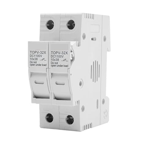 One set 1P 2P DC Fuse Holder 10 * 38mm High Voltage Solar PV 1100V TOMZN TOPV-30 Base Photovoltaic System Protection Protector gpV(20A,2P Without LED) von CKTEBIYKK