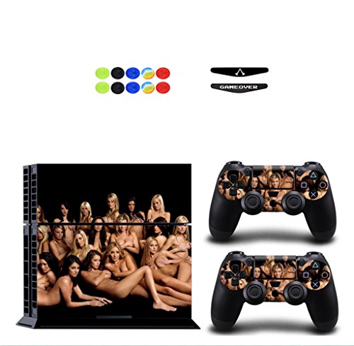 Skin for PS4, Chickwin Design Folie Aufkleber Sticker schützende Haut Schale für Sony Playstation 4 Konsole und 2 Dualshock Controller Skins + 10 pc Silikon Thumb Grips + 2pc zufällig Light Bar (Sexy Mädchen) Skin for PS4, Chickwin Design Folie Aufkleber Sticker schützende Haut Schale für Sony Playstation 4 Konsole und 2 Dualshock Controller Skins + 10 pc Silikon Thumb Grips + 2pc zufällig Light Bar (Sexy Mädchen) von Chickwin