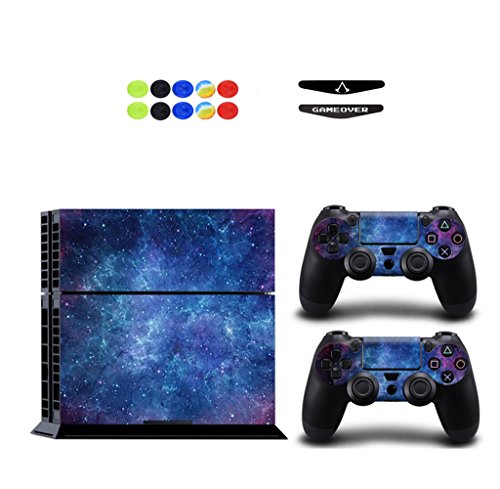 Skin for PS4, Chickwin Design Folie Aufkleber Sticker schützende Haut Schale für Sony Playstation 4 Konsole und 2 Dualshock Controller Skins + 10 pc Silikon Thumb Grips + 2pc zufällig Light Bar (Blau Sterne) Skin for PS4, Chickwin Design Folie Aufkleber Sticker schützende Haut Schale für Sony Playstation 4 Konsole und 2 Dualshock Controller Skins + 10 pc Silikon Thumb Grips + 2pc zufällig Light Bar (Blau Sterne) von Chickwin