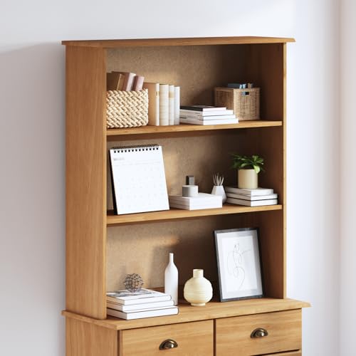 Aufsatz ASKIM kommoden Schrank for Büro Innenraum 91x30x104 cm Massivholz Kiefer von CKioict