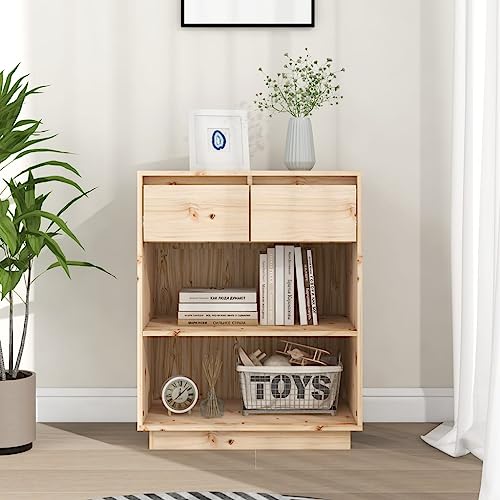 Beistellschrank flurschrank sideboards for Büro Wohnzimmer 60x34x75 cm Massivholz Kiefer von CKioict