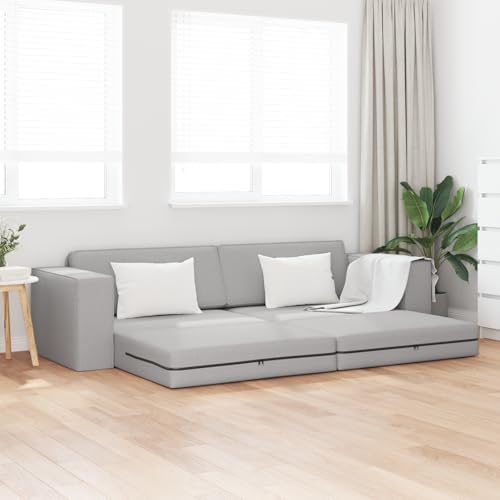 Boden-Schlafsofa mit grauem Stoffbezug, 200 cm breite Couch die Sich in Bett verwandelt, platzsparendes Gästebett für Wohnzimmer und Lounge von CKioict