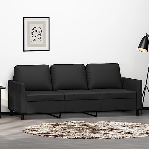 CKioict 3-Sitzer Sofa aus strapazierfähigem Kunstleder mit Metallgestell, bequem gepolstert für Wohnzimmer, Esszimmer oder Büro, modernes Design, leicht zu reinigen, CKioict 3-Sitzer Sofa aus strapazierfähigem Kunstleder mit Metallgestell, bequem gepolstert für Wohnzimmer, Esszimmer oder Büro, modernes Design, leicht zu reinigen, von CKioict